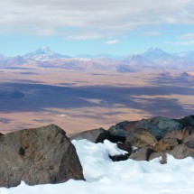 View to the road to Paso de Jama - Volcanoes Pili and Aguas Caliente in the background